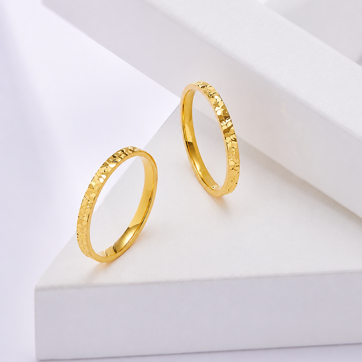 Stainless Steel Hammered Band Ring 2.5mm