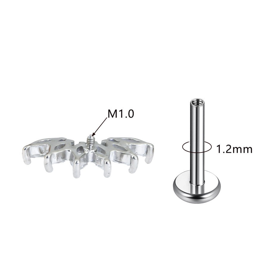 Stainless Steel Six Marquise CZ Flat Back Stud