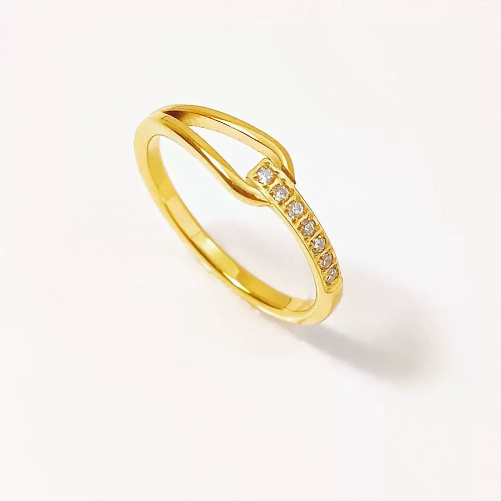 Minimalist CZ Marquise Ring – Stainless Steel