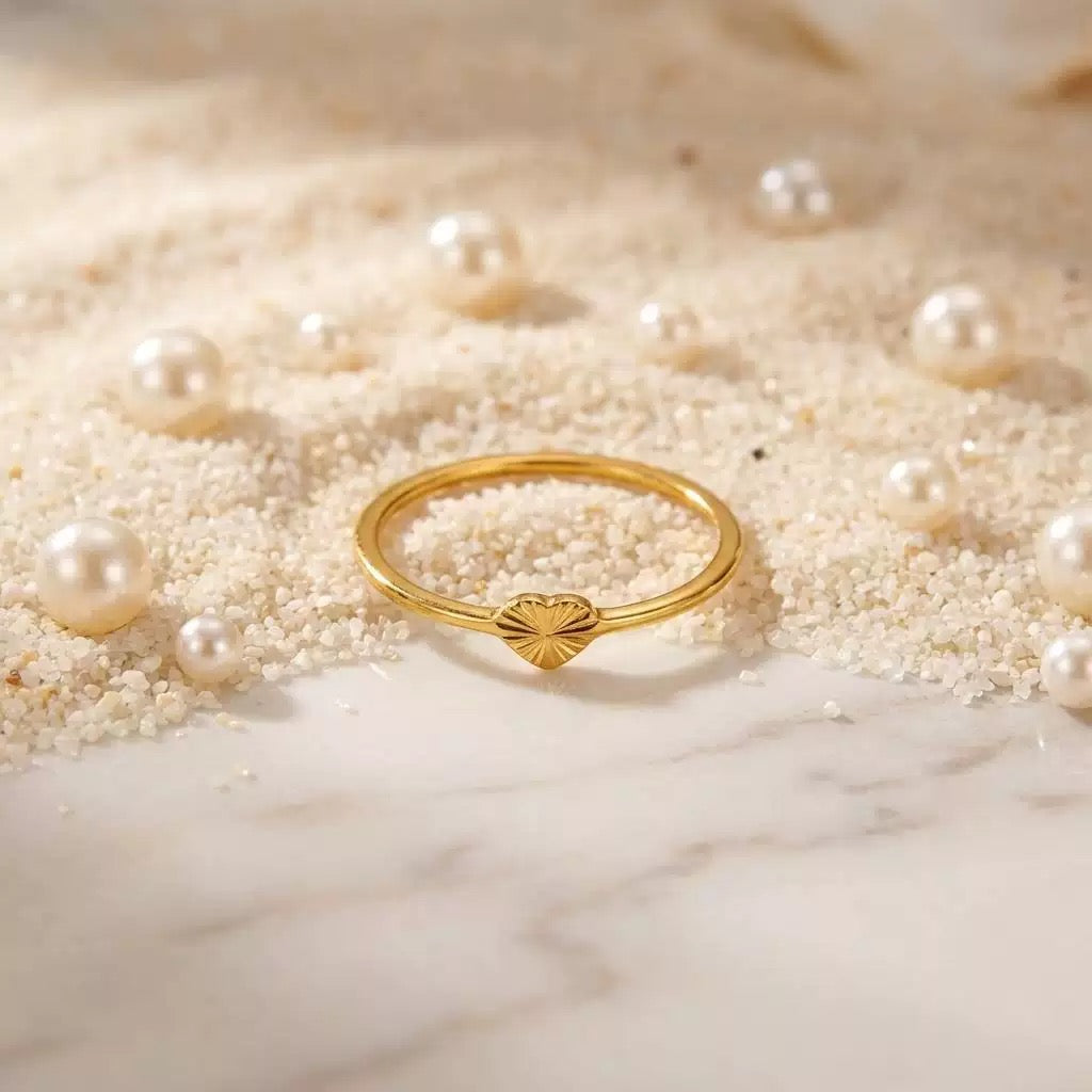 Stainless Steel Minimalist Heart Ring – Dainty Everyday Band