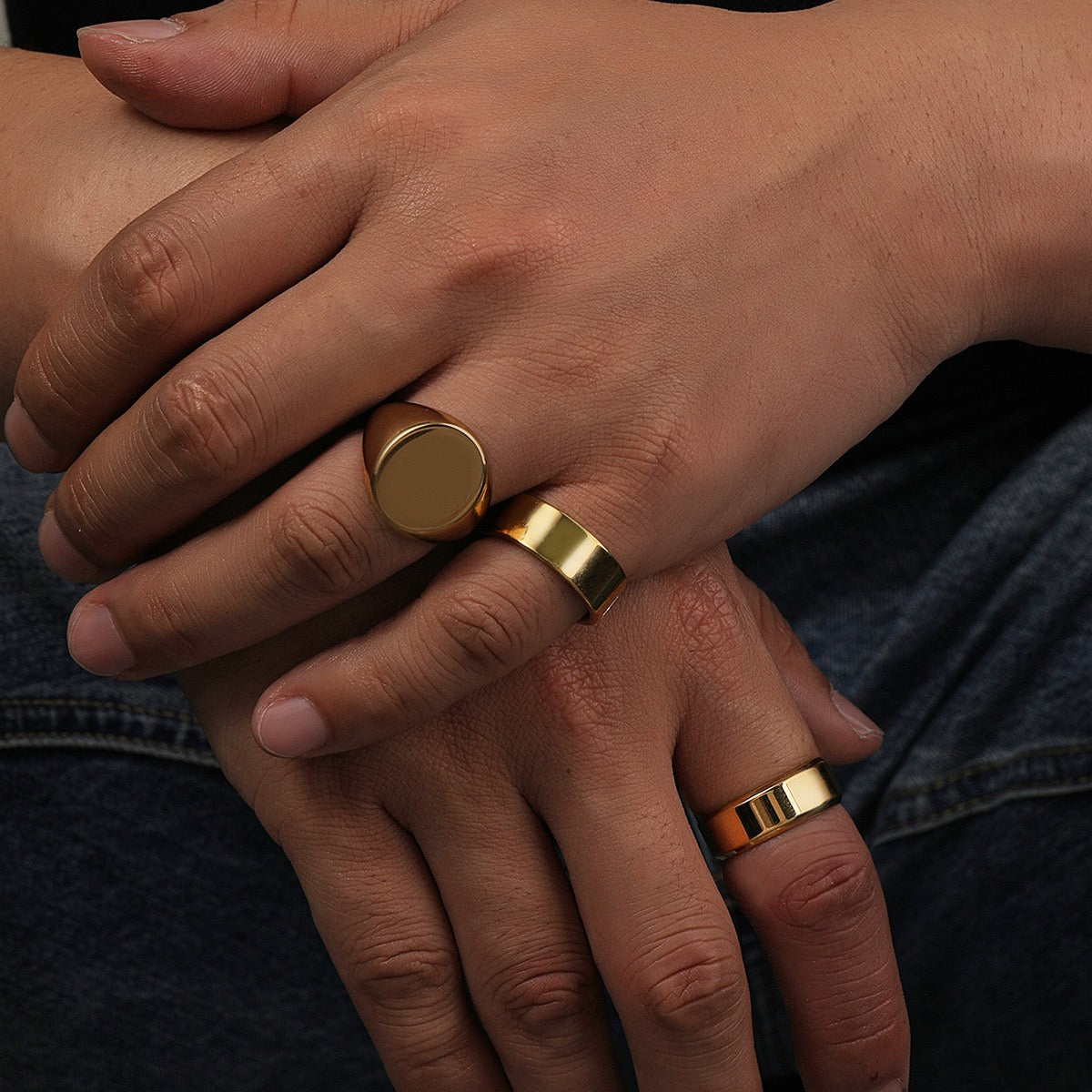 Stainless Steel 8mm Comfort Fit Ring - Gold