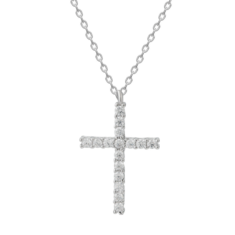 Sterling Silver Cross Charms Necklace