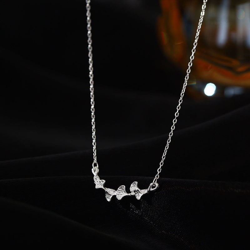 Ginkgo Leaf Sterling Silver Necklace