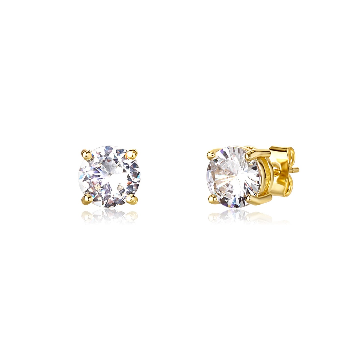 Round Cubic Zirconia Stud Earrings