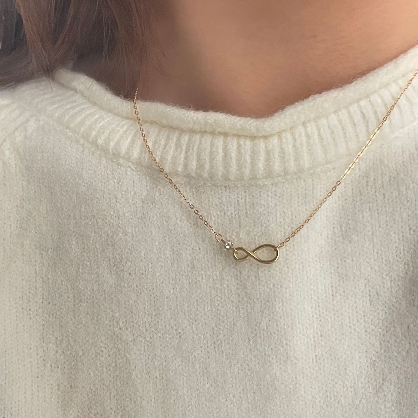 Infinity CZ Sterling Silver Necklace