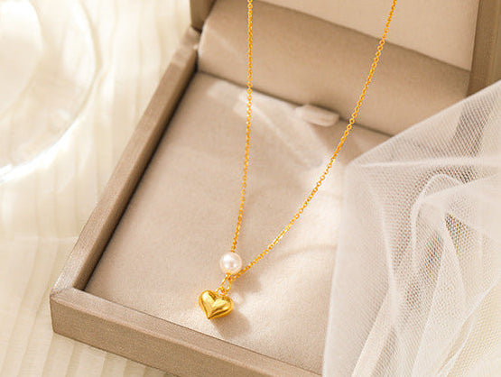 Heart & Pearl Sterling Silver Necklace