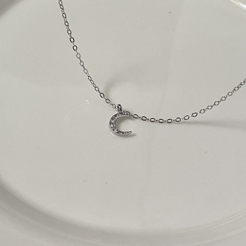 Sterling Silver Mini Moon Necklace