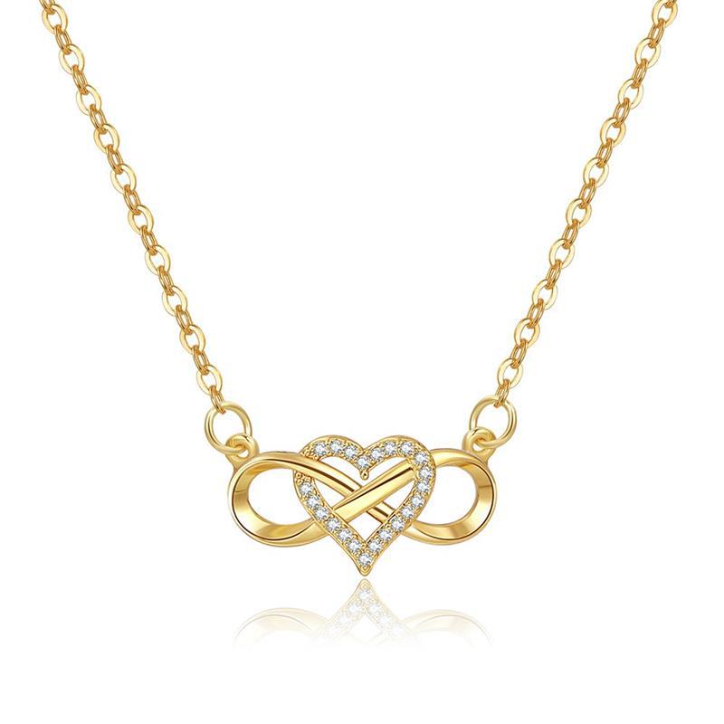 Sterling Silver Infinity with C.Z Heart Necklace