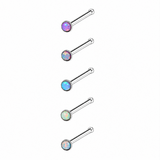 Opal Straight Nose Stud – 316L Surgical Steel