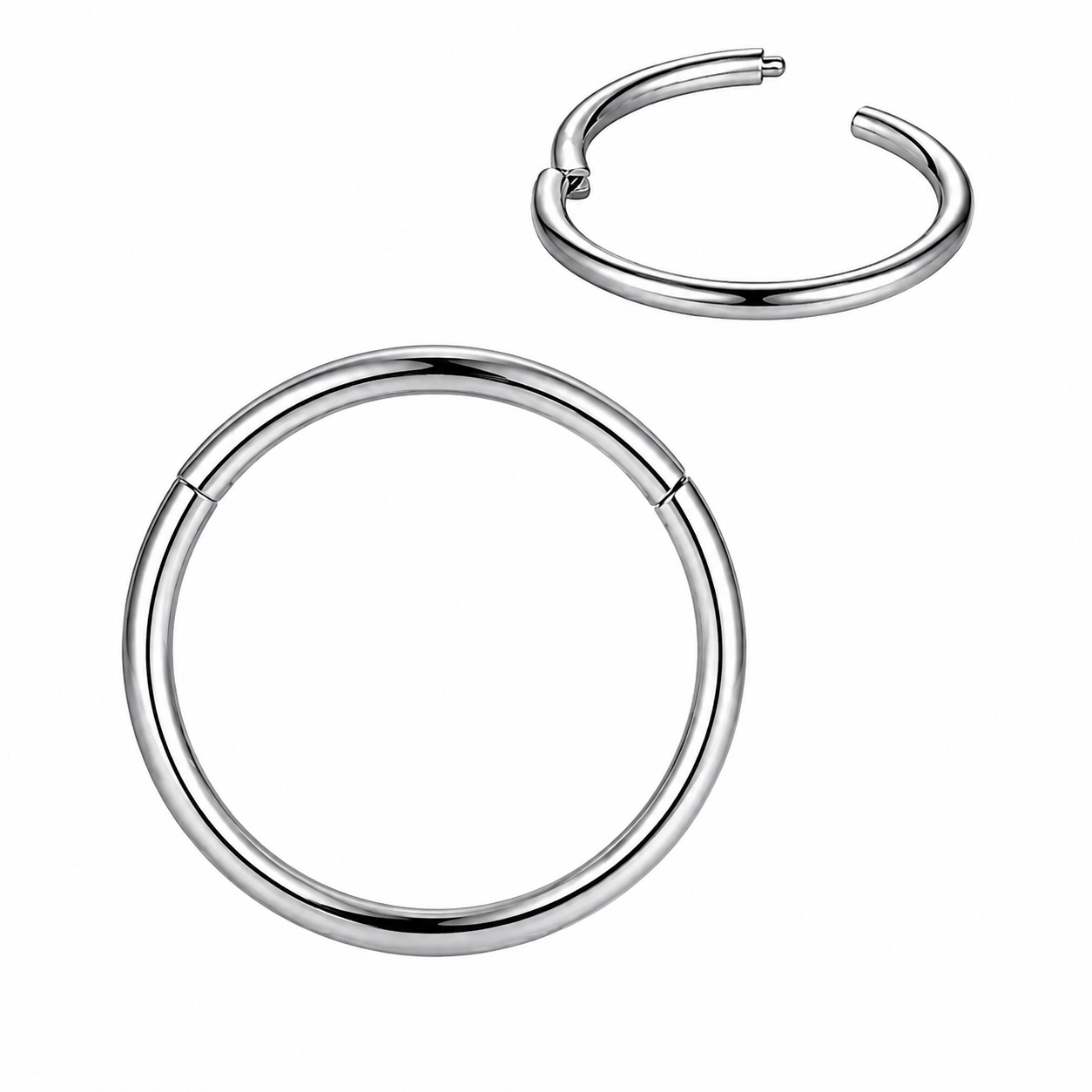 G23 Implant Grade Titanium Hinged Nose Hoop Ring
