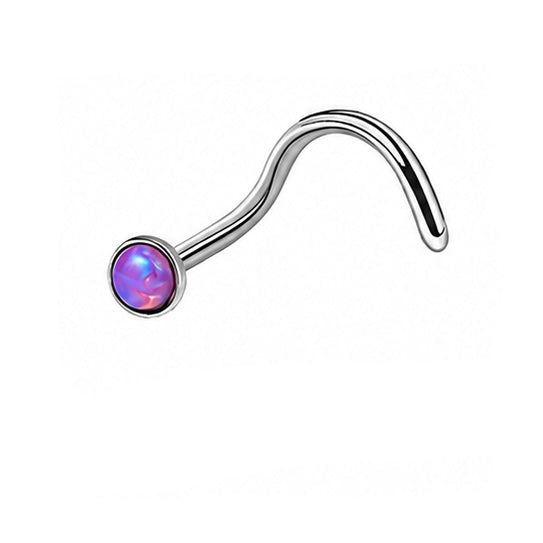 Opal Screw Nose Stud – 316L Surgical Steel