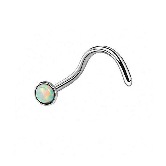Opal Screw Nose Stud – 316L Surgical Steel