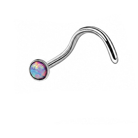 Opal Screw Nose Stud – 316L Surgical Steel