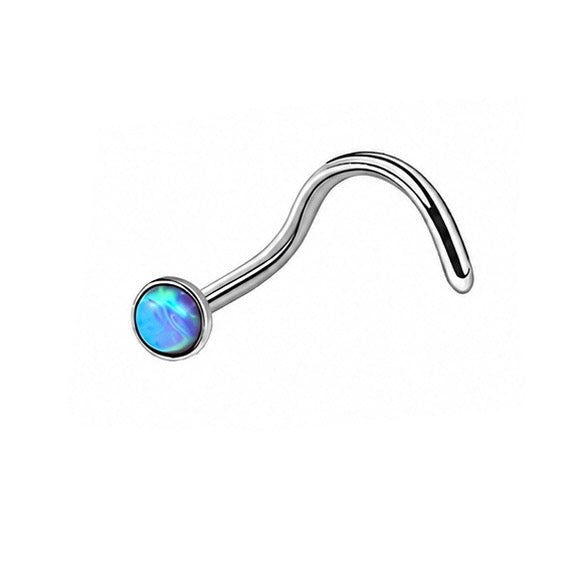Opal Screw Nose Stud – 316L Surgical Steel
