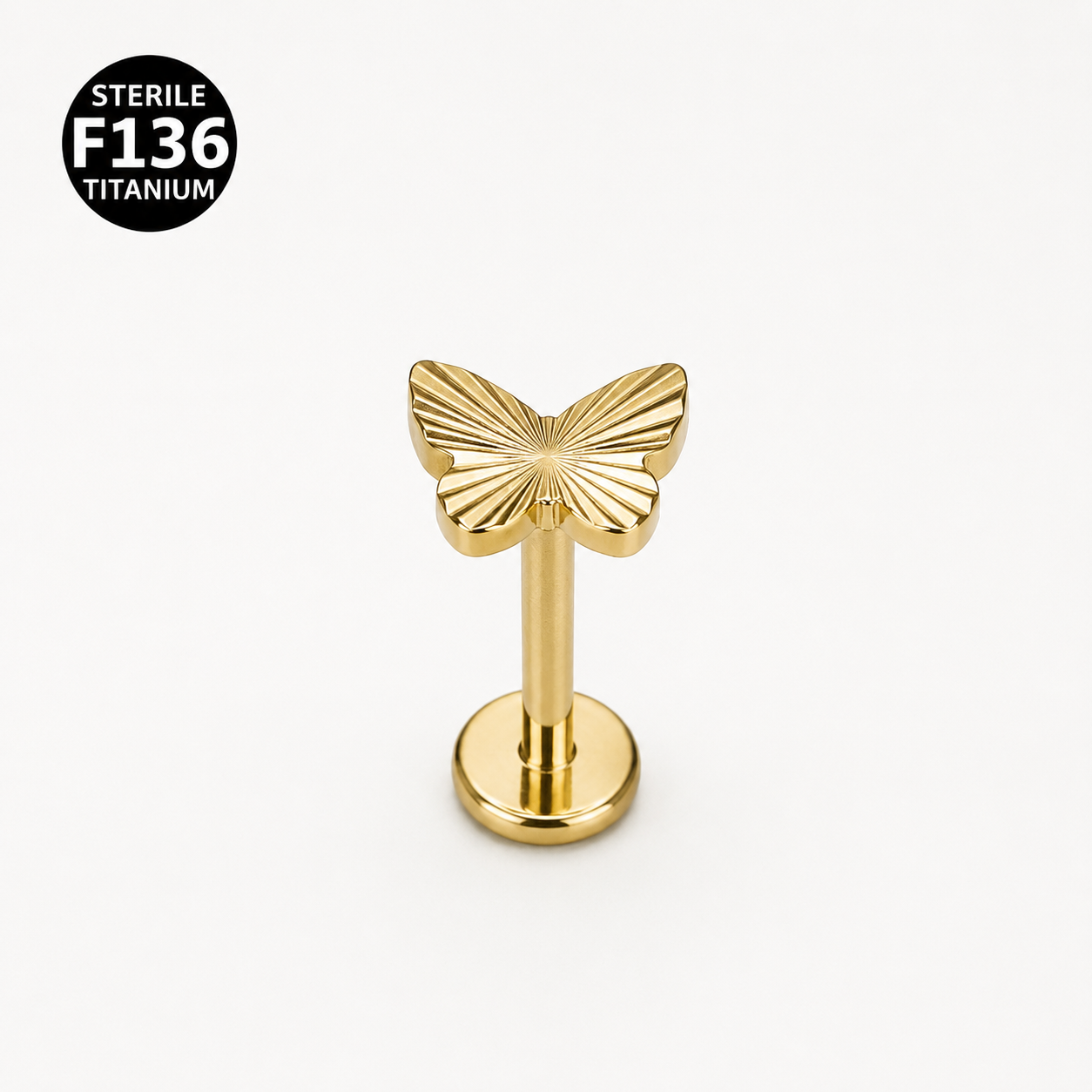 Titanium Butterfly Flat Back Stud