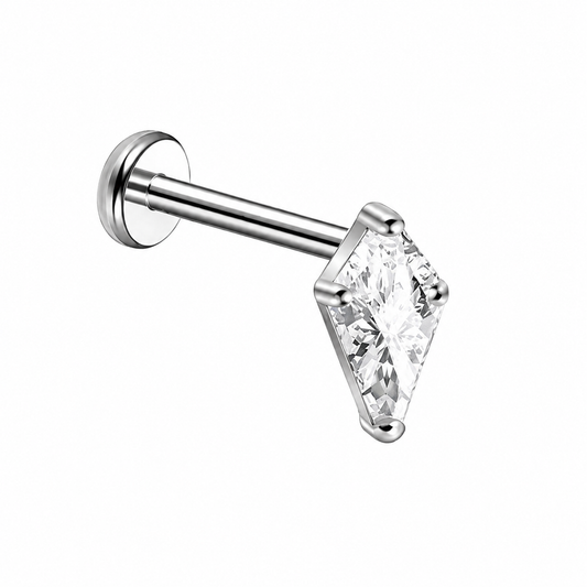 Titanium Kite CZ Flat Back Stud