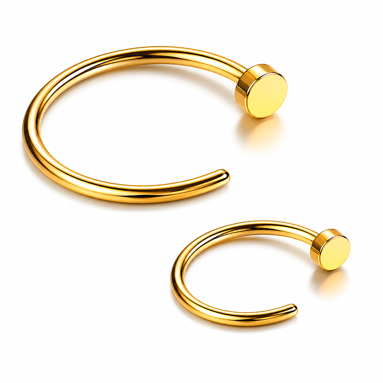 Flat Ball Nose Hoop Ring – 316L Surgical Steel