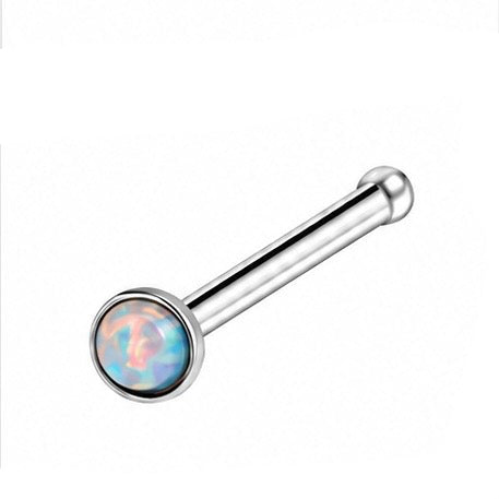 Opal Straight Nose Stud – 316L Surgical Steel