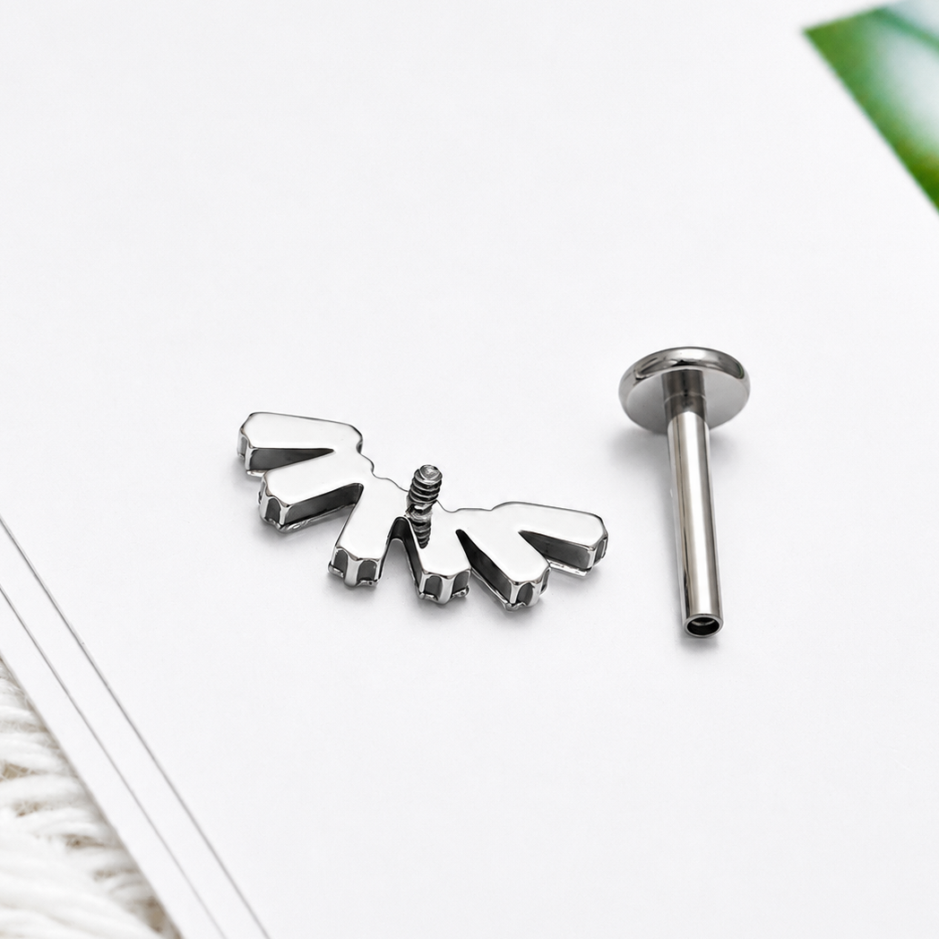 Titanium Fan CZ Flat Back Stud