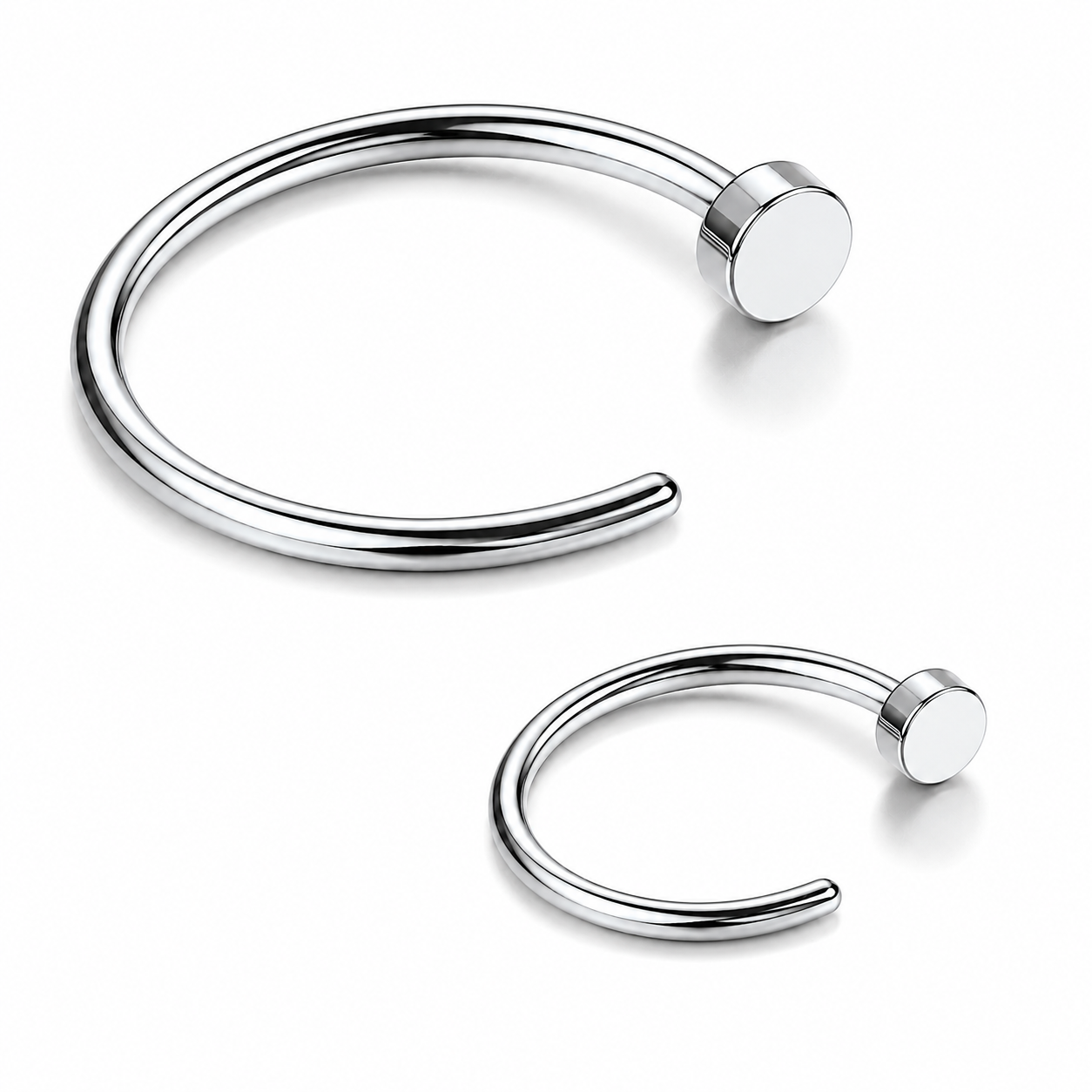 Flat Ball Nose Hoop Ring – 316L Surgical Steel