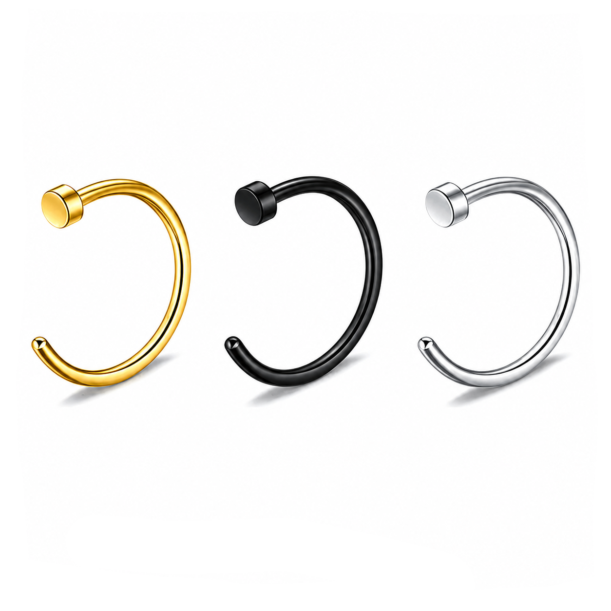 Flat Ball Nose Hoop Ring – 316L Surgical Steel
