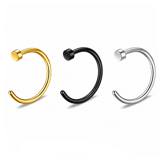 Flat Ball Nose Hoop Ring – 316L Surgical Steel