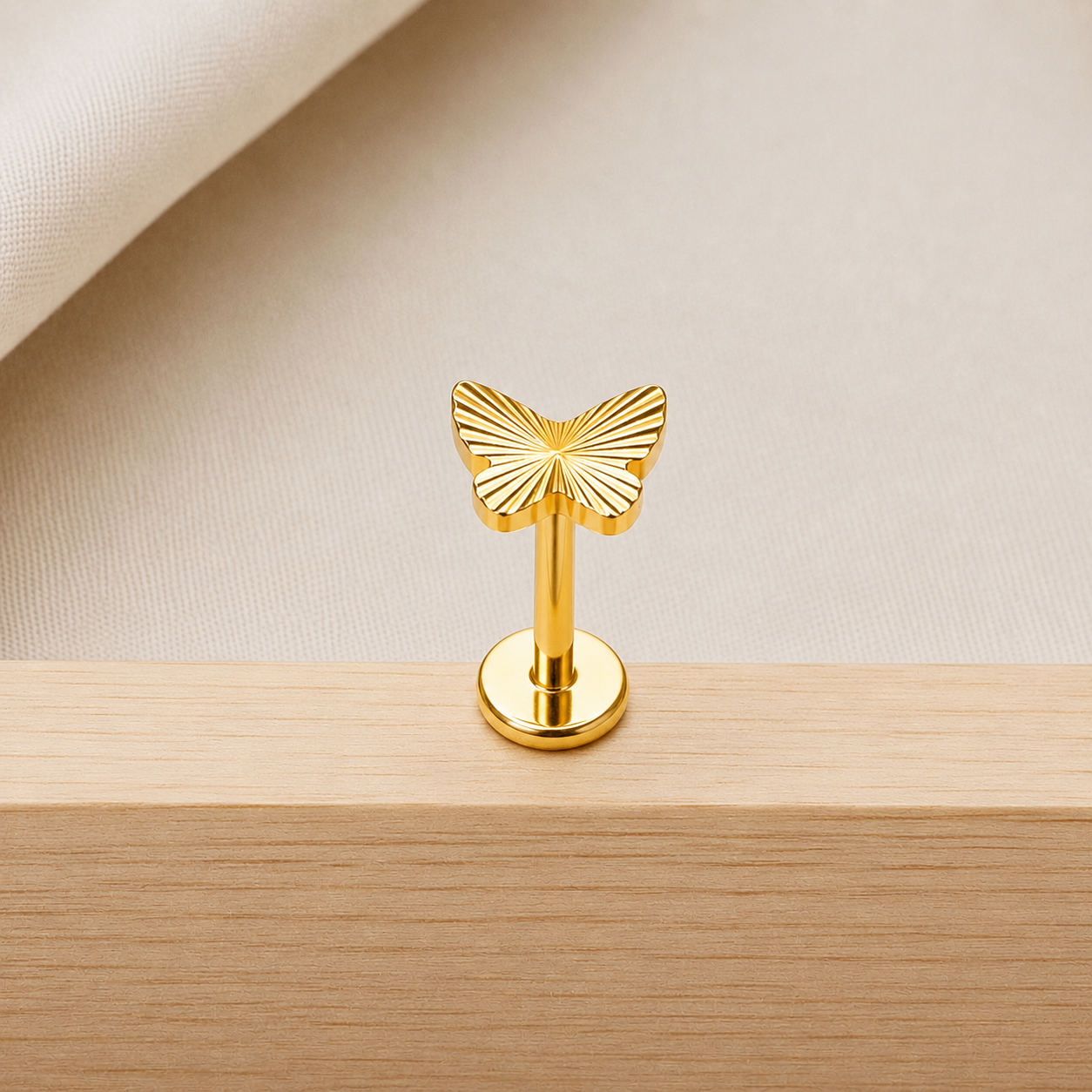 Titanium Butterfly Flat Back Stud