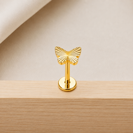 Titanium Butterfly Flat Back Stud