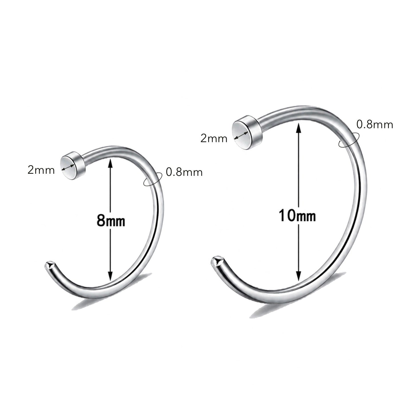 Flat Ball Nose Hoop Ring – 316L Surgical Steel