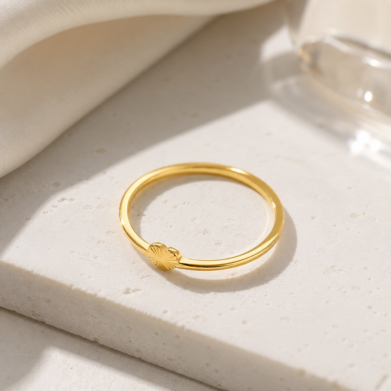 Stainless Steel Minimalist Heart Ring – Dainty Everyday Band