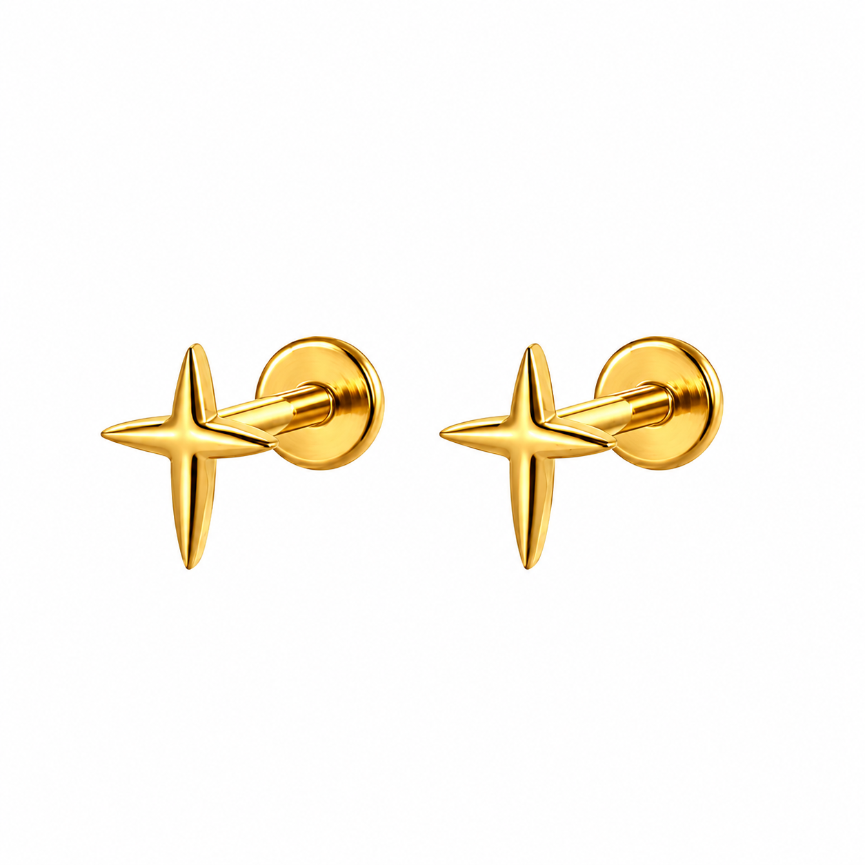 F136 Titanium North Star Flat Back Stud
