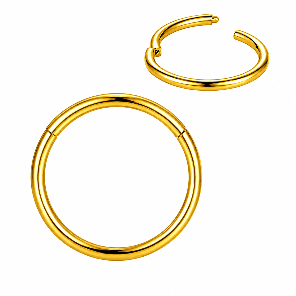 G23 Implant Grade Titanium Hinged Nose Hoop Ring
