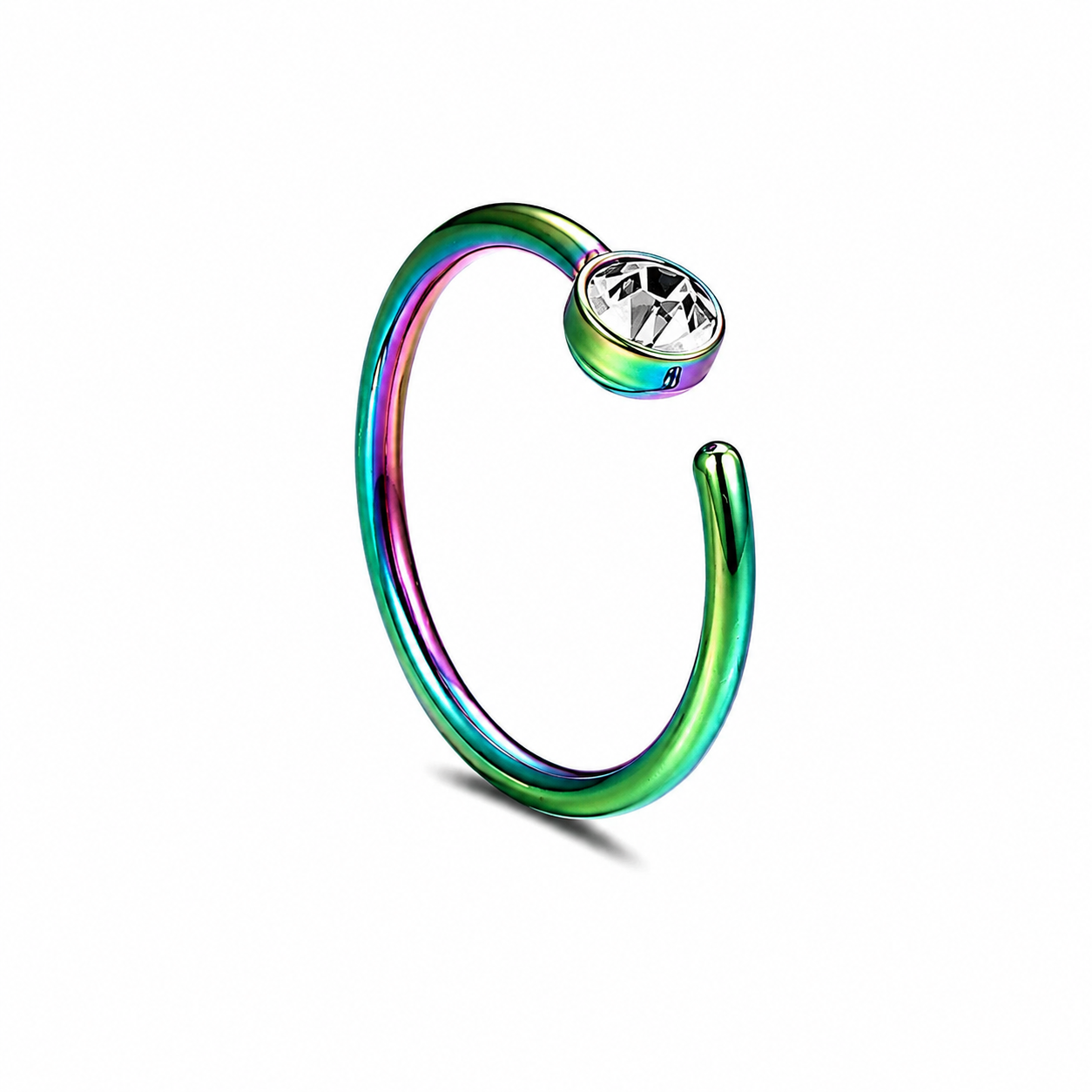 CZ Nose Hoop Ring – 20G 316L Surgical Steel