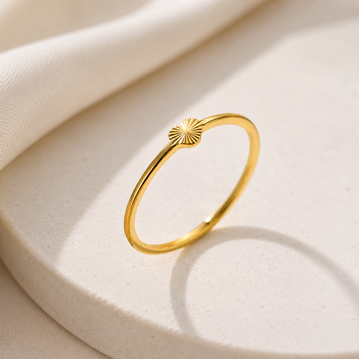 Stainless Steel Minimalist Heart Ring – Dainty Everyday Band
