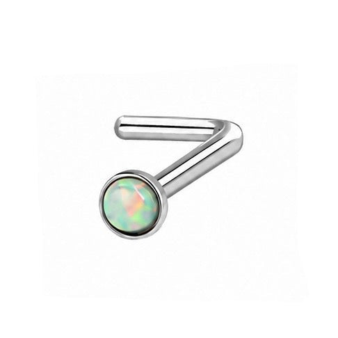 Opal L Bend Nose Stud – 316L Surgical Steel