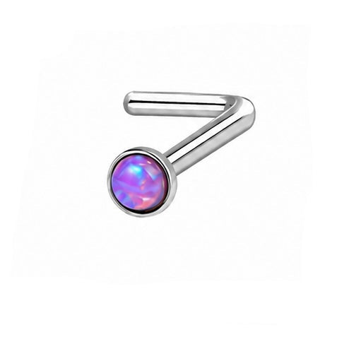 Opal L Bend Nose Stud – 316L Surgical Steel