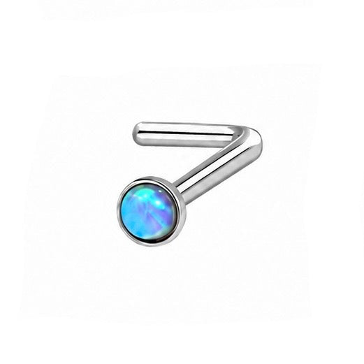 Opal L Bend Nose Stud – 316L Surgical Steel
