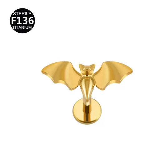F136 Titanium Bat Flat Back Stud