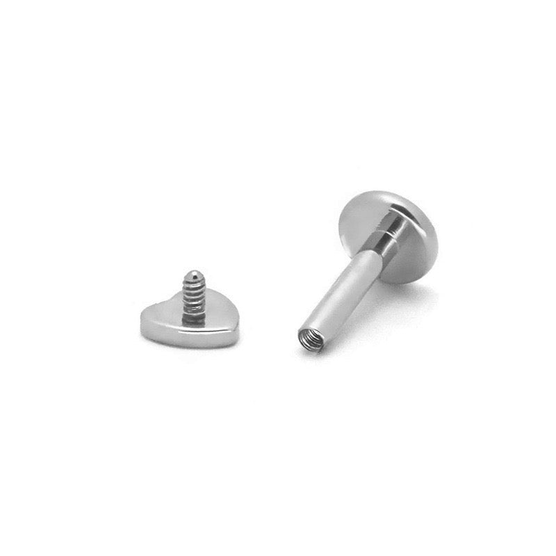 F136 Titanium Heart Flat Back Stud