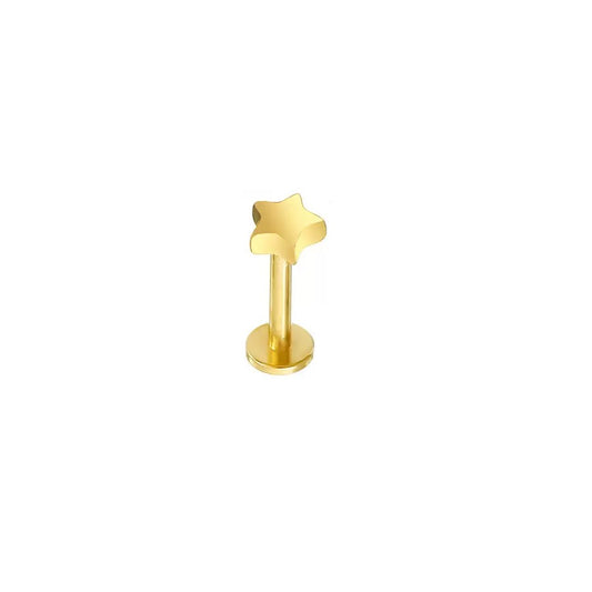 F136 Titanium Star Flat Back Stud