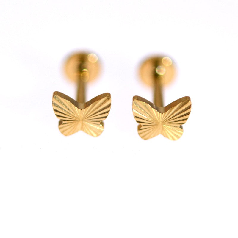 Titanium Butterfly Flat Back Stud