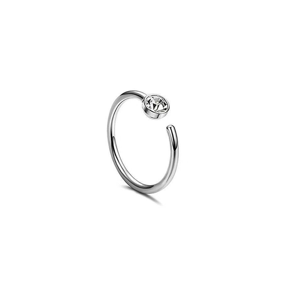 CZ Nose Hoop Ring – 20G 316L Surgical Steel