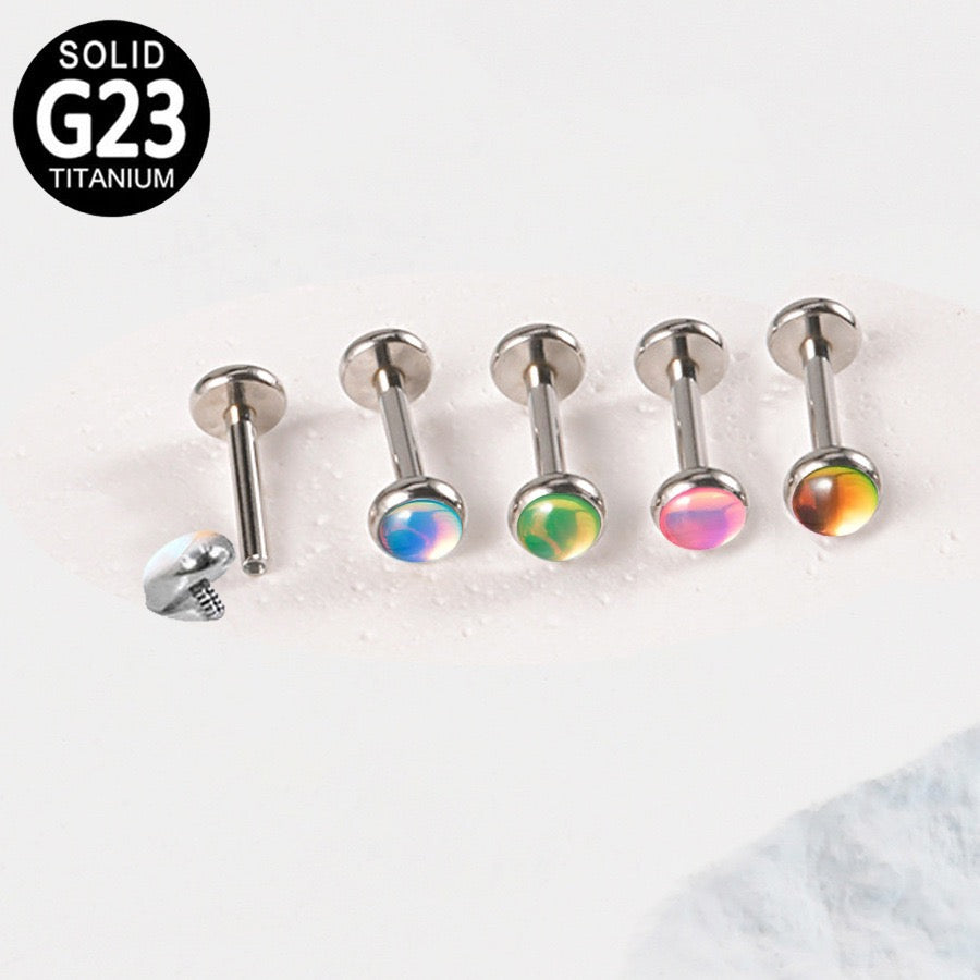 G23 Titanium Opal Flat Back Stud