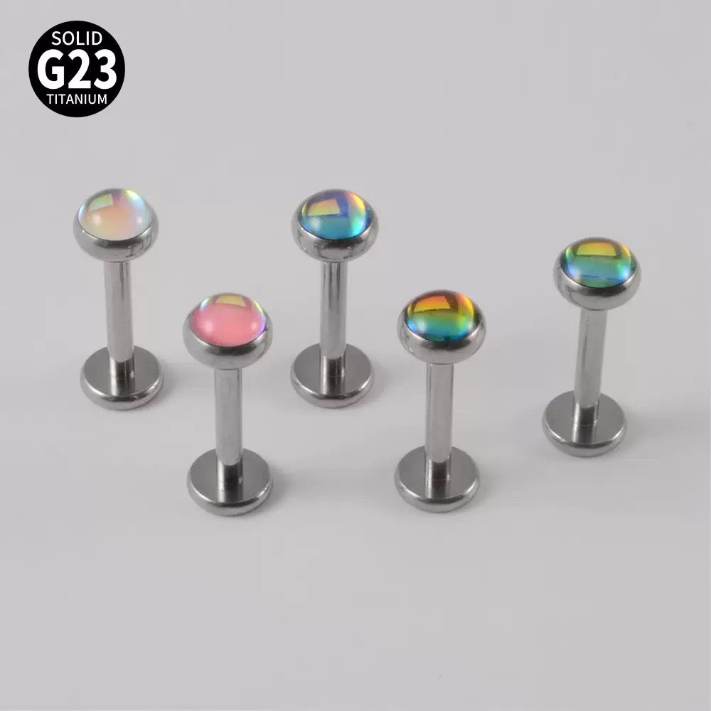 G23 Titanium Opal Flat Back Stud