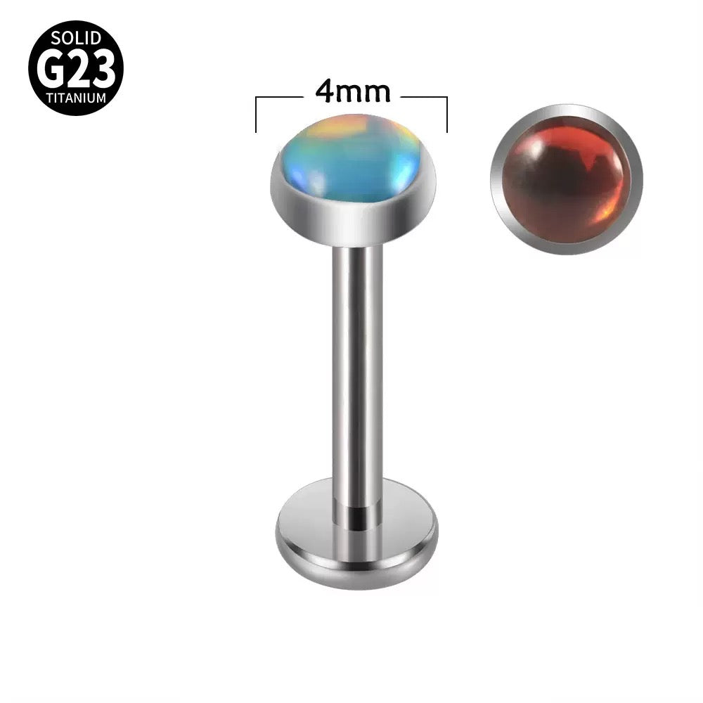 G23 Titanium Opal Flat Back Stud