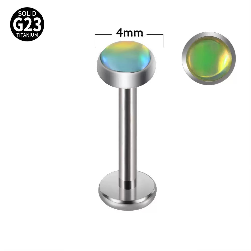 G23 Titanium Opal Flat Back Stud