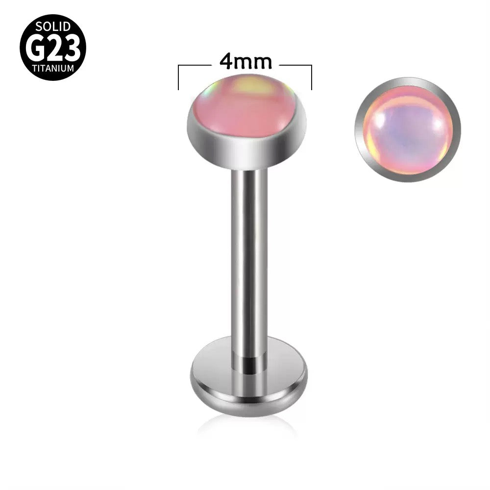 G23 Titanium Opal Flat Back Stud