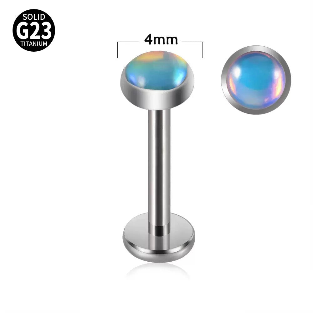 G23 Titanium Opal Flat Back Stud