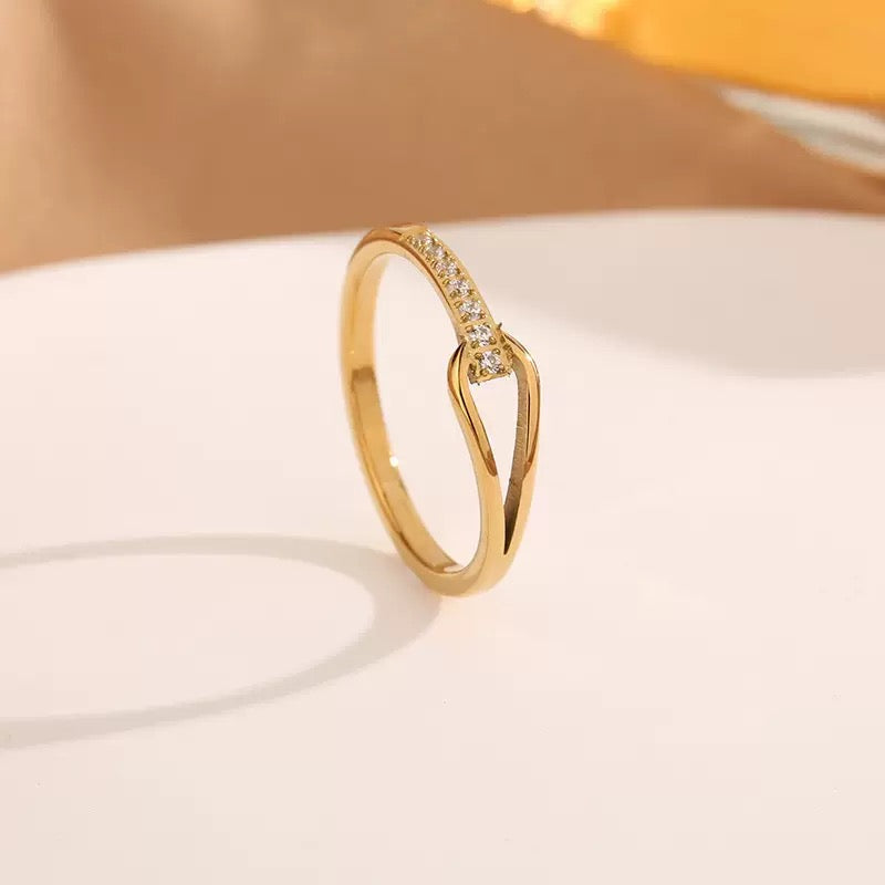 Minimalist CZ Marquise Ring – Stainless Steel