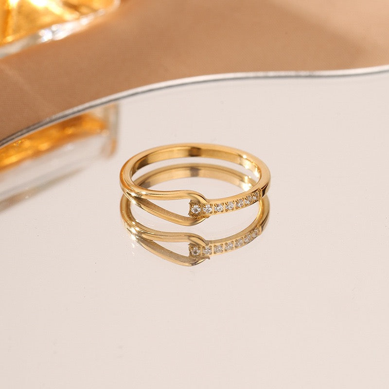 Minimalist CZ Marquise Ring – Stainless Steel